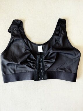 Compression Bras for Women Post Surgery Front Closure Mastectomy Bra-Black Large